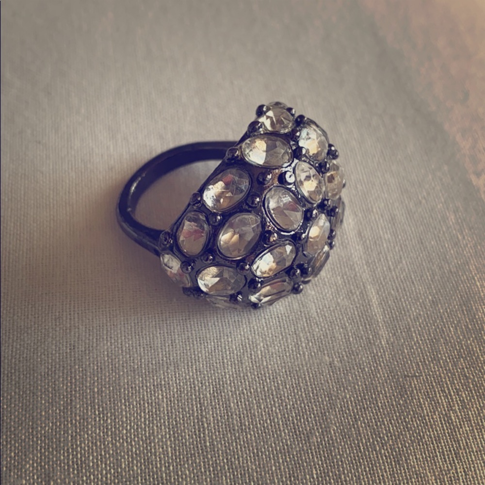 Chunky rhinestone ring